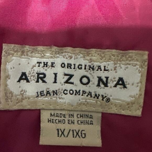 Women’s Puff Vest by Arizona Jean Co. brown with hood size XL zips & Buttons - Picture 5 of 7
